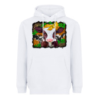 White st patricks baby cow with leopard background Heavyweight Hoodie - Jasminsmagicworld