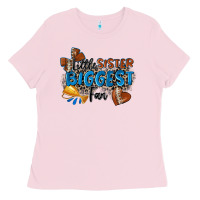 Bubblegum Pink little sister biggest fan football Ladies Tee - Zillion Design Studio