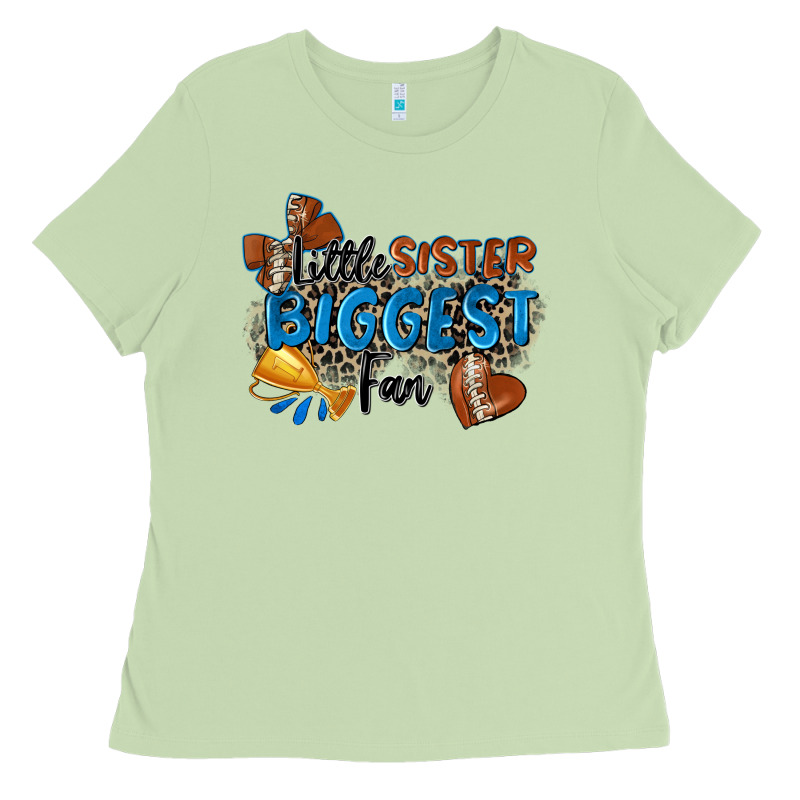 Little Sister Biggest Fan Football Ladies Tee by Zillion Design Studio | Teevron
