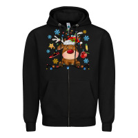 Black christmas deer school Zipper Hoodie - MaliasSmallBusiness