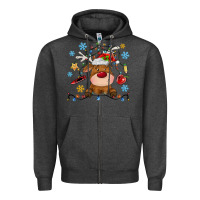 Charcoal Heather christmas deer school Zipper Hoodie - MaliasSmallBusiness