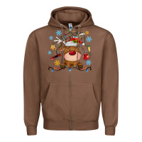 Chestnut christmas deer school Zipper Hoodie - MaliasSmallBusiness