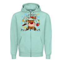 Seafoam christmas deer school Zipper Hoodie - MaliasSmallBusiness