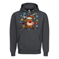 Smoke christmas deer school Zipper Hoodie - MaliasSmallBusiness