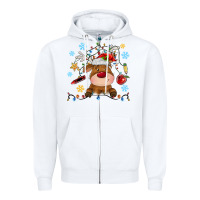 White christmas deer school Zipper Hoodie - MaliasSmallBusiness