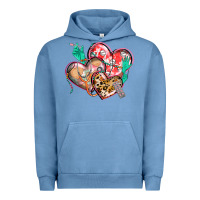 Pigment Pebble Blue nurse hearts Urban Hoodie - CowGirlArtShop