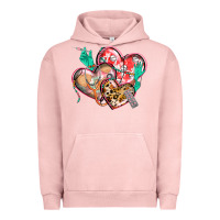 Pigment Salmon nurse hearts Urban Hoodie - CowGirlArtShop