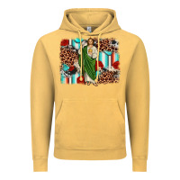 Vintage Mustard san judas leopard cowhide background Vintage Hoodie - JahusDesignShop