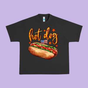 Hot Dog Urban Heavy Tee Designed By Adodesignshop
