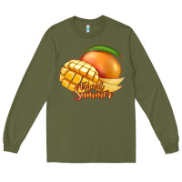 Army Green Mango Tropical Summer Long Sleeve Tee - Jasminsmagicworld