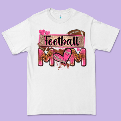 Football Mom With Leopard Premium Tee Designed By Zillion Design Studio
