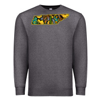 Charcoal Heather Western Tenessee Map Sunflower Pattern Premium Sweatshirt - Bettercallsaul