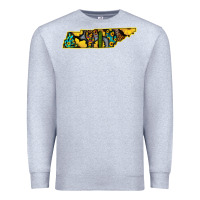 Heather Grey Western Tenessee Map Sunflower Pattern Premium Sweatshirt - Bettercallsaul