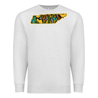 Oatmeal Heather Western Tenessee Map Sunflower Pattern Premium Sweatshirt - Bettercallsaul