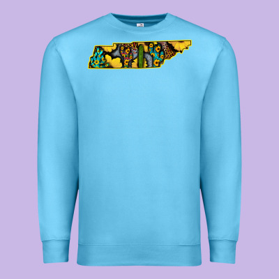 Western Tenessee Map Sunflower Pattern Premium Sweatshirt Designed By Bettercallsaul