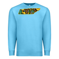Ocean Blue Western Tenessee Map Sunflower Pattern Premium Sweatshirt - Bettercallsaul