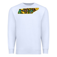 White Western Tenessee Map Sunflower Pattern Premium Sweatshirt - Bettercallsaul