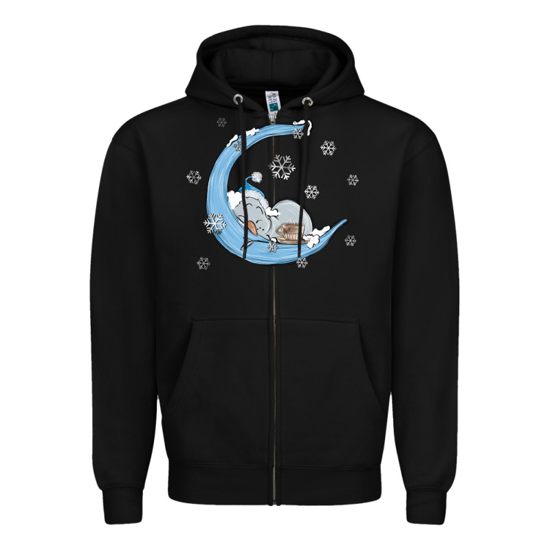 Snowman And Moon Zipper Hoodie by MaliasSmallBusiness | Teevron