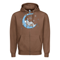 Chestnut snowman and moon Zipper Hoodie - MaliasSmallBusiness