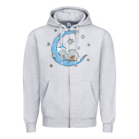 Heather Grey snowman and moon Zipper Hoodie - MaliasSmallBusiness