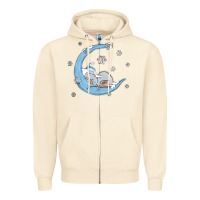 Sandshell snowman and moon Zipper Hoodie - MaliasSmallBusiness