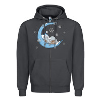Smoke snowman and moon Zipper Hoodie - MaliasSmallBusiness