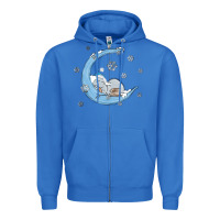 True Royal snowman and moon Zipper Hoodie - MaliasSmallBusiness