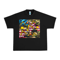 Black excavator American flag Urban Heavy Tee - Artiststas