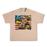Burro excavator American flag Urban Heavy Tee - Artiststas