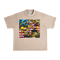 French Oak excavator American flag Urban Heavy Tee - Artiststas