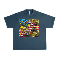 Midnight Navy excavator American flag Urban Heavy Tee - Artiststas