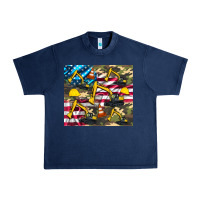Excavator American Flag Urban Heavy Tee | Teevron