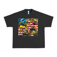 Pigment Black excavator American flag Urban Heavy Tee - Artiststas
