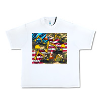 White excavator American flag Urban Heavy Tee - Artiststas