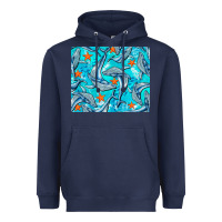 Navy humpback whale mousepad Heavyweight Hoodie - BarkalooDesign