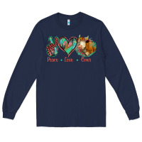 Navy Peace Love Cows Long Sleeve Tee - Jasminsmagicworld