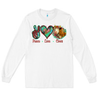 White Peace Love Cows Long Sleeve Tee - Jasminsmagicworld