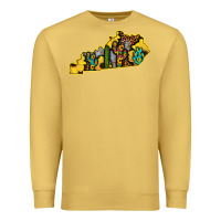 Antique Gold Kentucky Map Western Sunflower Pattern Premium Sweatshirt - Bettercallsaul