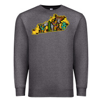 Charcoal Heather Kentucky Map Western Sunflower Pattern Premium Sweatshirt - Bettercallsaul