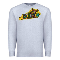 Heather Grey Kentucky Map Western Sunflower Pattern Premium Sweatshirt - Bettercallsaul