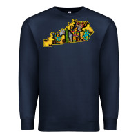 Navy Kentucky Map Western Sunflower Pattern Premium Sweatshirt - Bettercallsaul