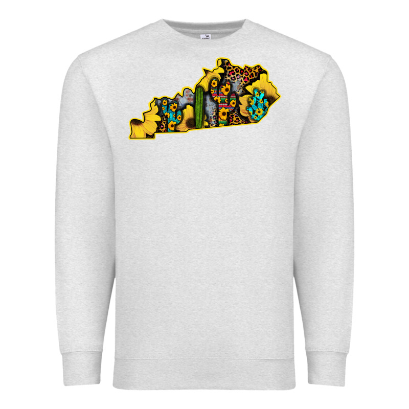 Kentucky Map Western Sunflower Pattern Premium Sweatshirt by Bettercallsaul | Teevron