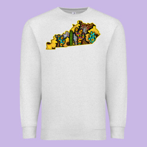 Kentucky Map Western Sunflower Pattern Premium Sweatshirt Designed By Bettercallsaul