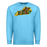 Ocean Blue Kentucky Map Western Sunflower Pattern Premium Sweatshirt - Bettercallsaul