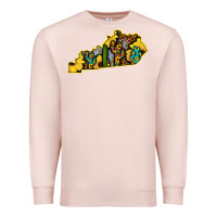 Pale Pink Kentucky Map Western Sunflower Pattern Premium Sweatshirt - Bettercallsaul