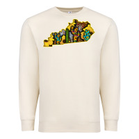 Sandshell Kentucky Map Western Sunflower Pattern Premium Sweatshirt - Bettercallsaul