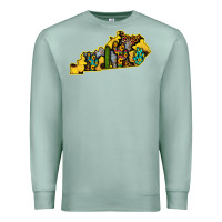 Seafoam Kentucky Map Western Sunflower Pattern Premium Sweatshirt - Bettercallsaul