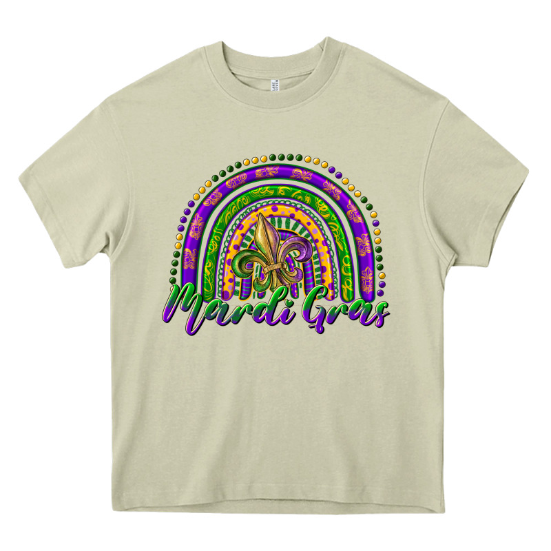 Mardi Gras Rainbow And Fleur De Lis Heavy Core Tee by RanaPortraitStore | Teevron