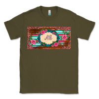 Army Green preview western pink flovers leopard serape   license plate template Classic Tee - BarkalooDesign