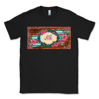 Black preview western pink flovers leopard serape   license plate template Classic Tee - BarkalooDesign